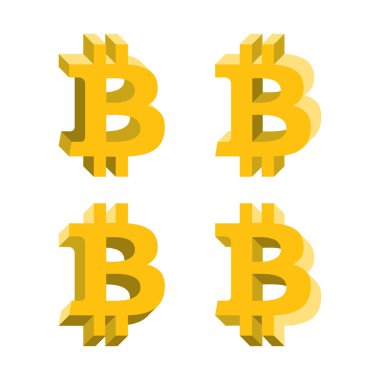 Bitcoin ses logosu, kutsal kişilerin resmi ile farklı taraf