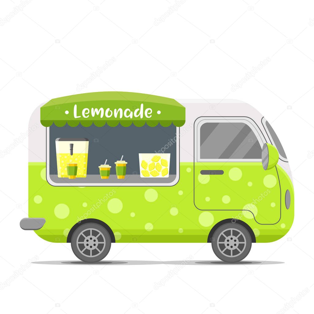 Lemonade street food vector caravan trailer