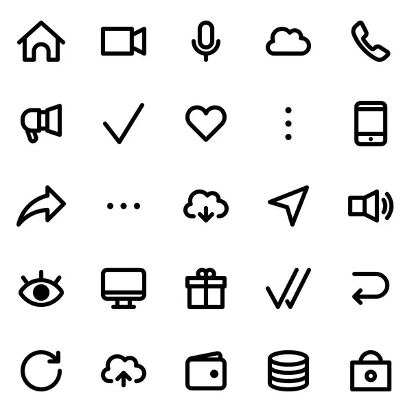 Eenvoudige interface vector icons set — Stockvector