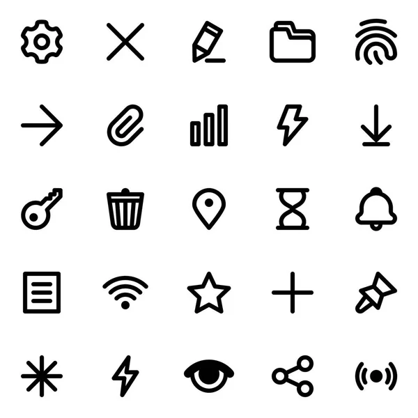 Interfaz simple vector iconos conjunto — Archivo Imágenes Vectoriales