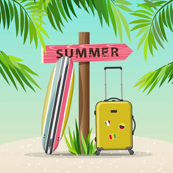Illustration vectorielle vacances d'été — Image vectorielle