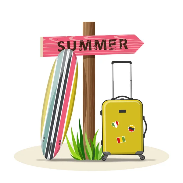 Letní dovolená cestování vektorové ilustrace — Stockový vektor