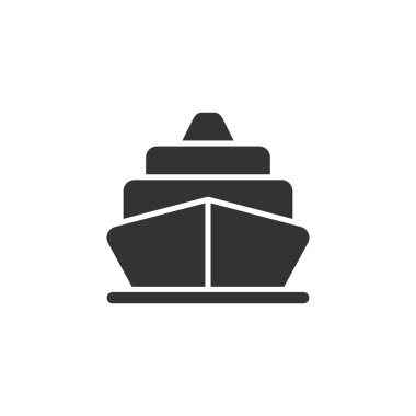 Gemi yolcu gemisi ön görünüm vektör simgesi biçiminde seyahat et