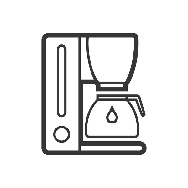 Cafetera contorno único icono vectorial aislado — Vector de stock