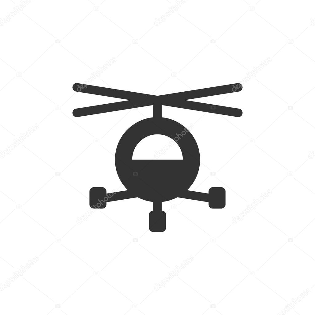 Helicopter front view vector glyph style icon