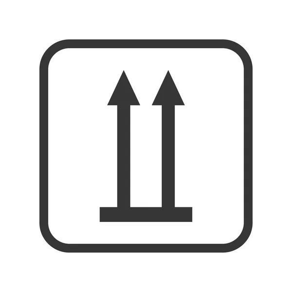 Embalaje superior signo y vector logístico aislado icono único — Vector de stock