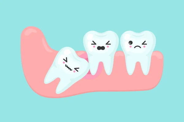 Sabiduría dientes problemas estomatología dental vector concepto — Vector de stock