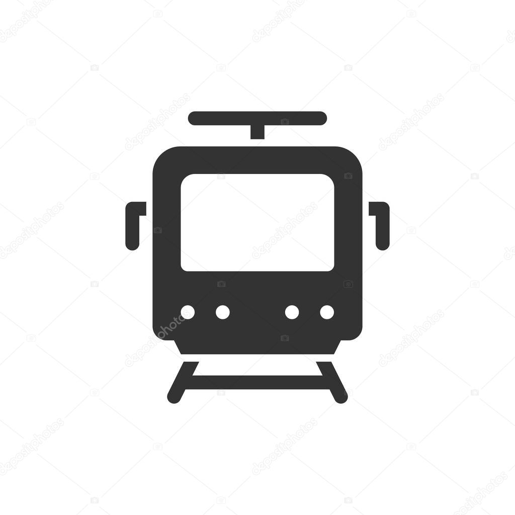 Train front view vector glyph style icon