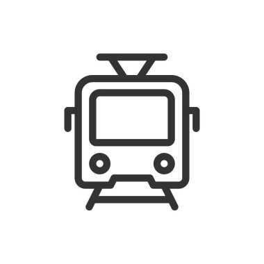 Tram ön görünüm vektör dış hat simgesi