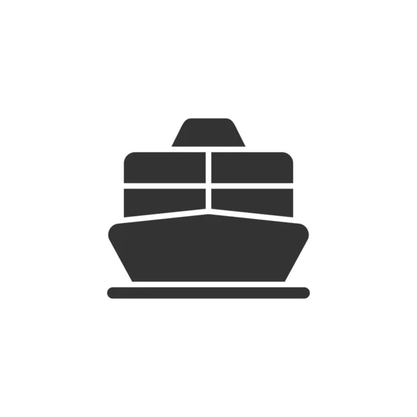 Cruise liner or ferry front view vector glyph style icon — Stock Vector