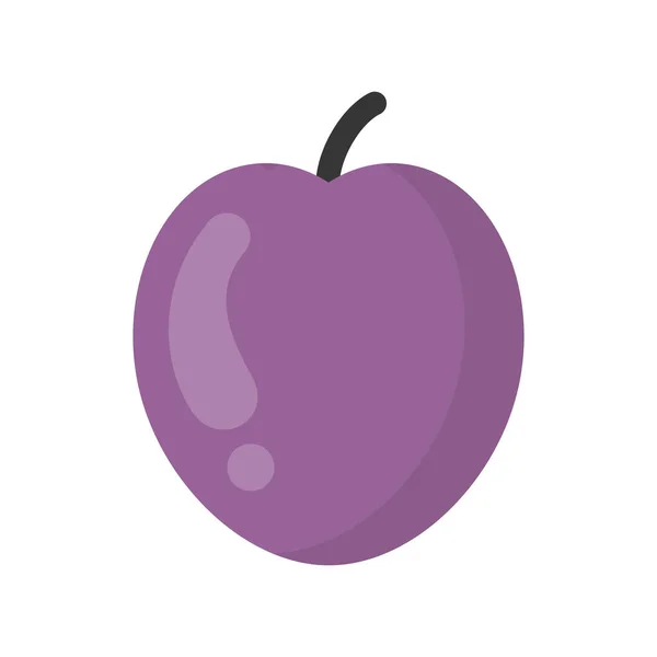 Cute plum fruit, isolated colorful vector icon — Stock Vector