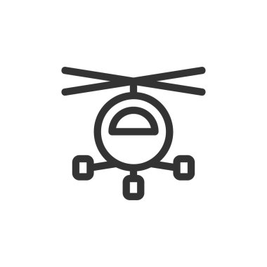 Helikopter ön görünüm vektör ana hatları biçim simgesi