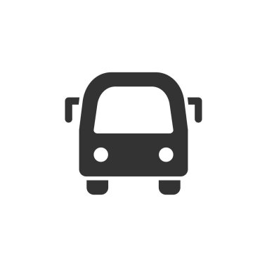 Şehir otobüsü ön görünüm vektör simgesi biçimi