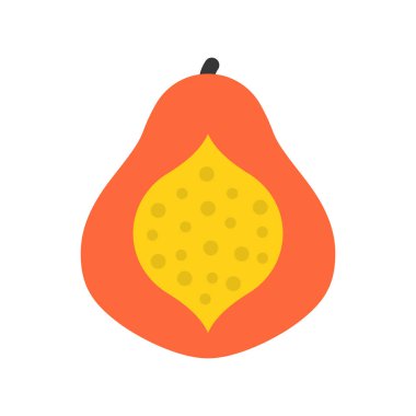 Şirin papaya egzotik meyvesi, izole edilmiş renkli vektör simgesi