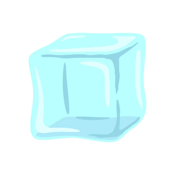 Ice cube blue, single isolated vector illustration — Stock Vector