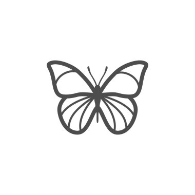 Kelebek siyah vektör simgesi, doğa basit illüstrasyon