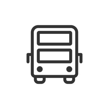 Çift katlı bus ön görünüm vektör ana hatları biçim simgesi