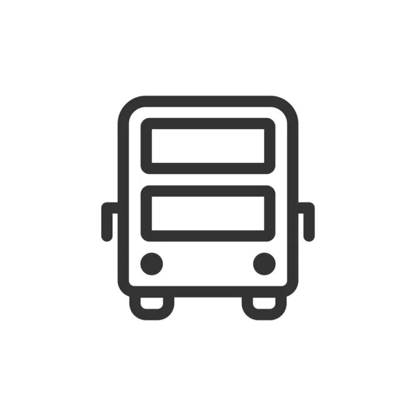 Doble piso bus vista frontal vector contorno estilo icono — Archivo Imágenes Vectoriales