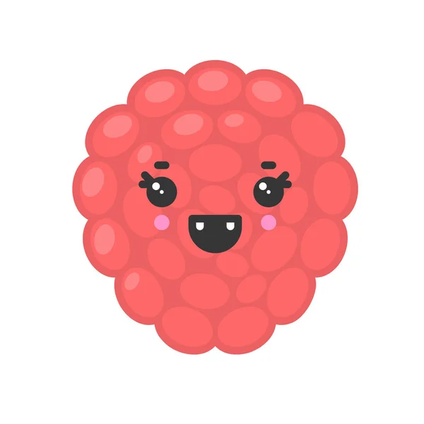 Lindo lychee exótico sonriente, aislado icono de fruta vector colorido — Vector de stock