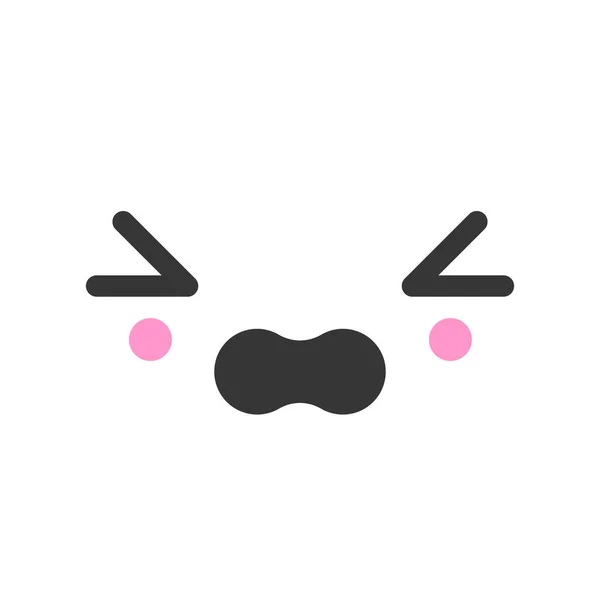 Hopeloze kawaii leuke emotie gezicht, emoticon vector icoon — Stockvector