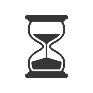 Kum saati retro izole edilmiş siyah doğrusal vektör simgesi