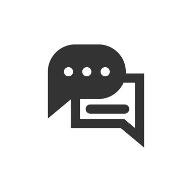 Konuşma balonu ve diyalog balonu doldurulmuş biçim vektör simgesi