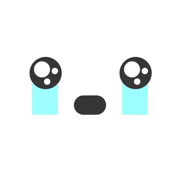 Huilende kawaii schattig emotie gezicht, emoticon vector icoon — Stockvector