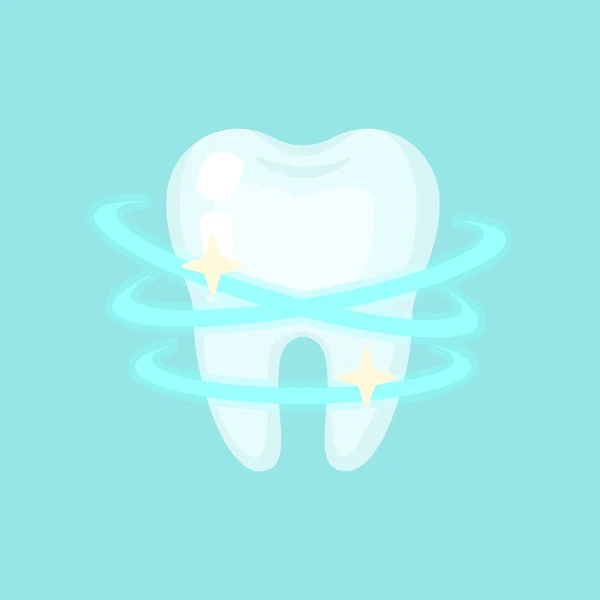 Glänsande ren tand, söt färgglad vektor ikon illustration — Stock vektor