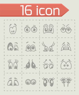 Vektör çizgi film gözleri Icon set