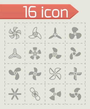 Vektör fanlar ve Pervaneleri Icon set