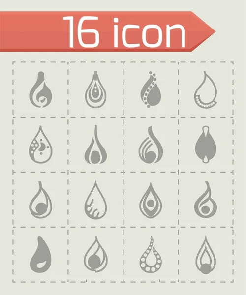 Vektör damla Icon set — Stok Vektör