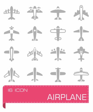 Vektör uçak Icon set