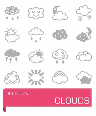 Vektör bulutlar Icon set