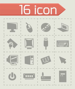 Vektör bilgisayar simgesi ayarlandı