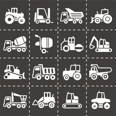 Vektör inşaat nakliye Icon set