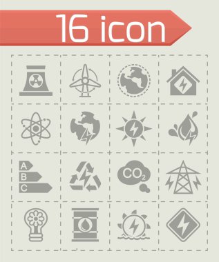 Vektör energetics Icon set