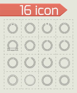 Vektör defne çelenk Icon set