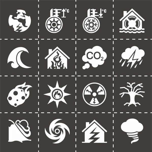 Conjunto de iconos de desastre vector — Archivo Imágenes Vectoriales