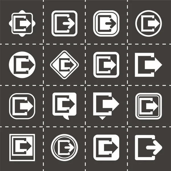 Set di icone uscita vettoriale — Vettoriale Stock