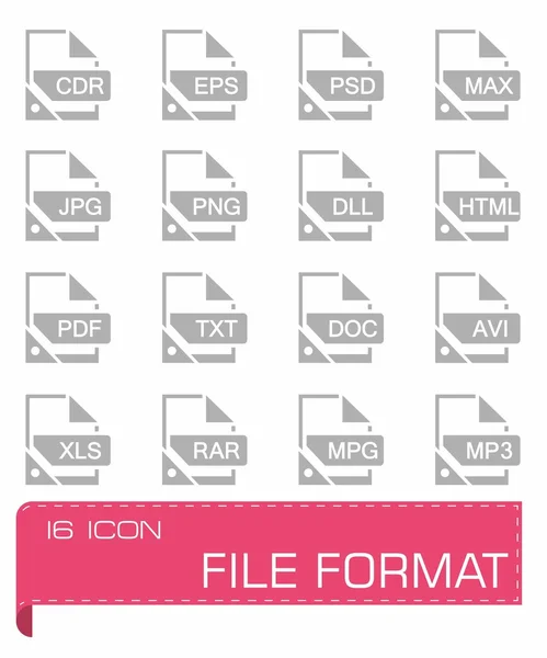 Vector File format icon set — Stock Vector