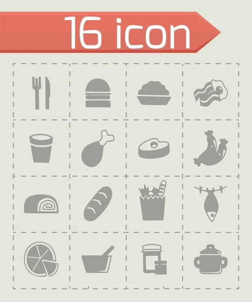 Conjunto de iconos de alimentos vectoriales — Archivo Imágenes Vectoriales
