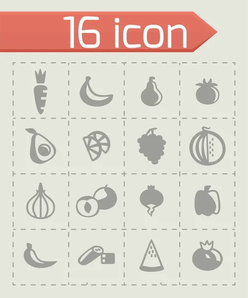 Vector Fruit and vegetables icon set — Stock Vector