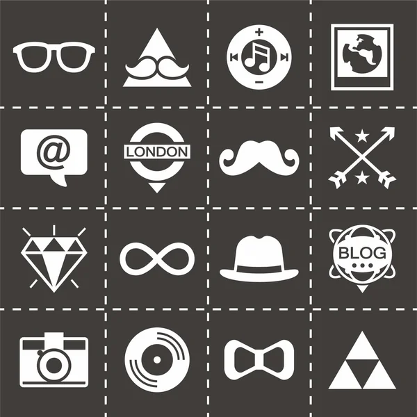 Set di icone Hipster vettoriale — Vettoriale Stock