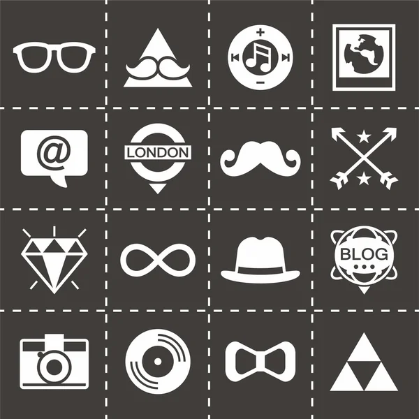 Vektör Hipster Icon set — Stok Vektör