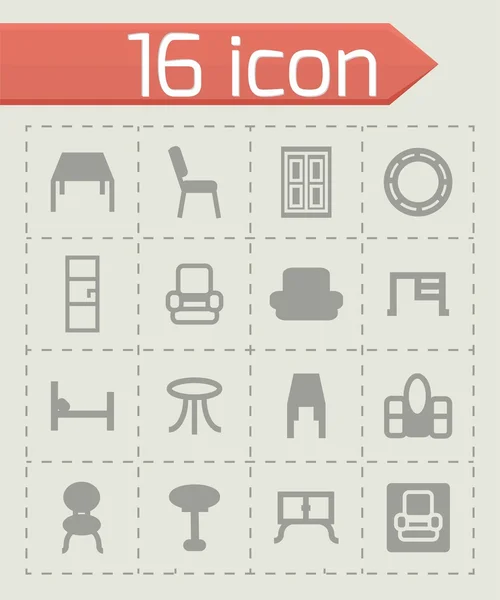 Conjunto de iconos de muebles vectoriales — Vector de stock