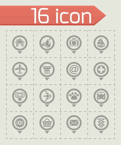 Vektör harita işaretçi Icon set — Stok Vektör