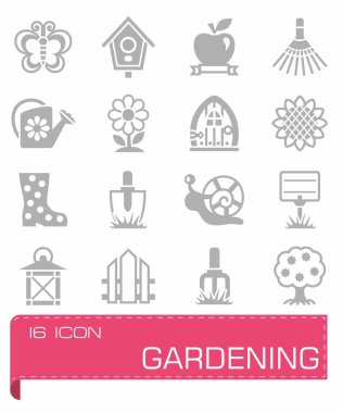 vector Icon set Bahçe