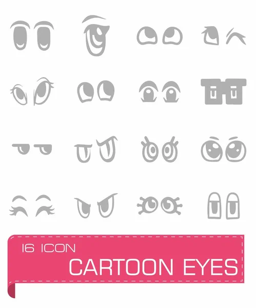 Vector Cartoon eyes icon set — Stock Vector