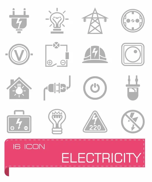 Vector Electricity icon set — Stock Vector