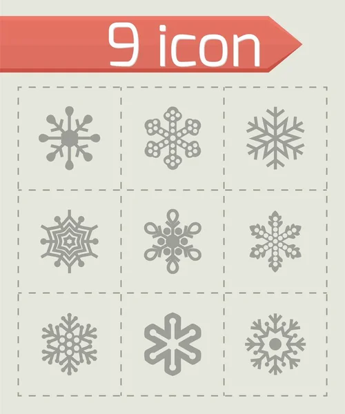 Vektor Schneeflocke Icon Set — Stockvektor